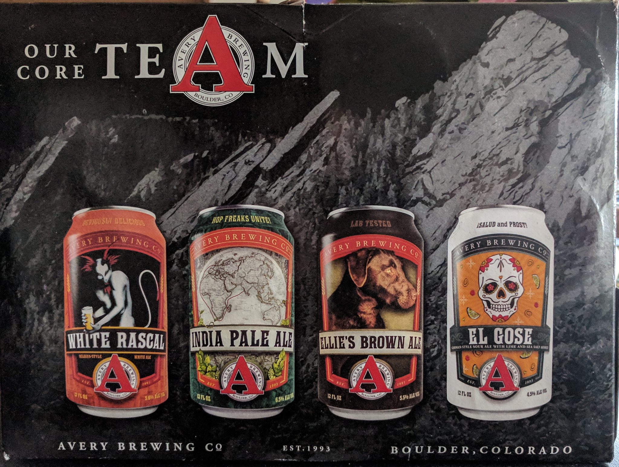 A variety pack from Avery brewing