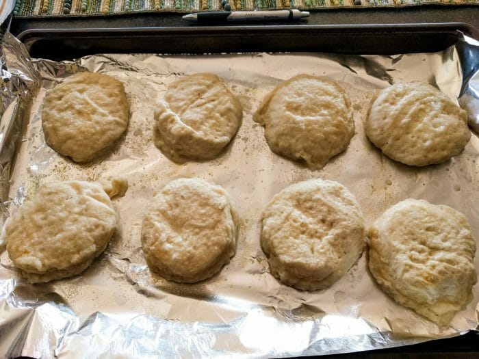 Pretzel Biscuits about to go into the oven. 