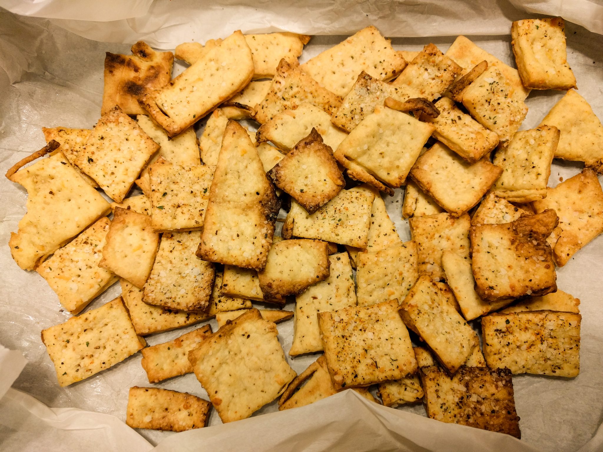 crackers fresh from the oven