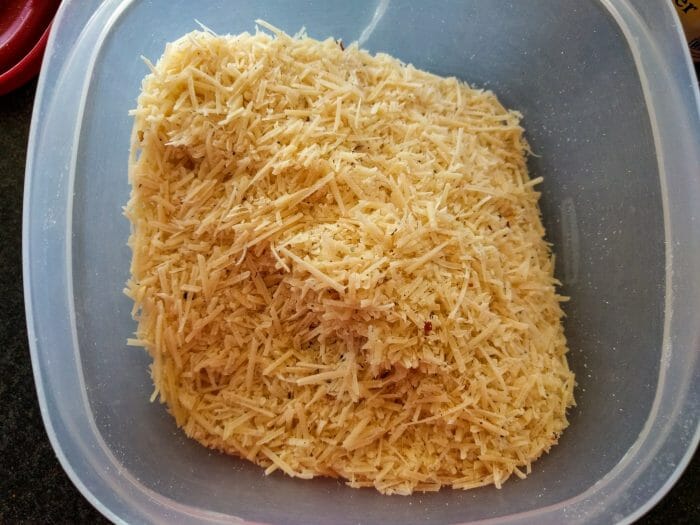 Parmesan Cheese seasoned with black pepper and basil