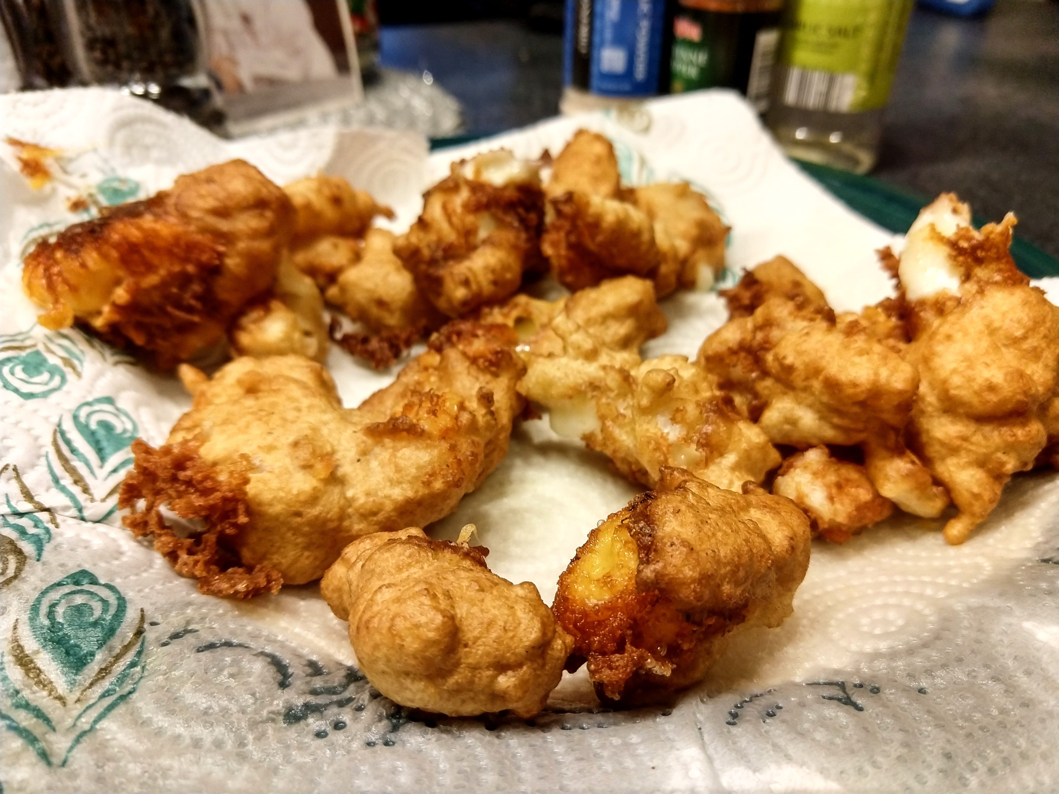 Fried homemade cheese curds