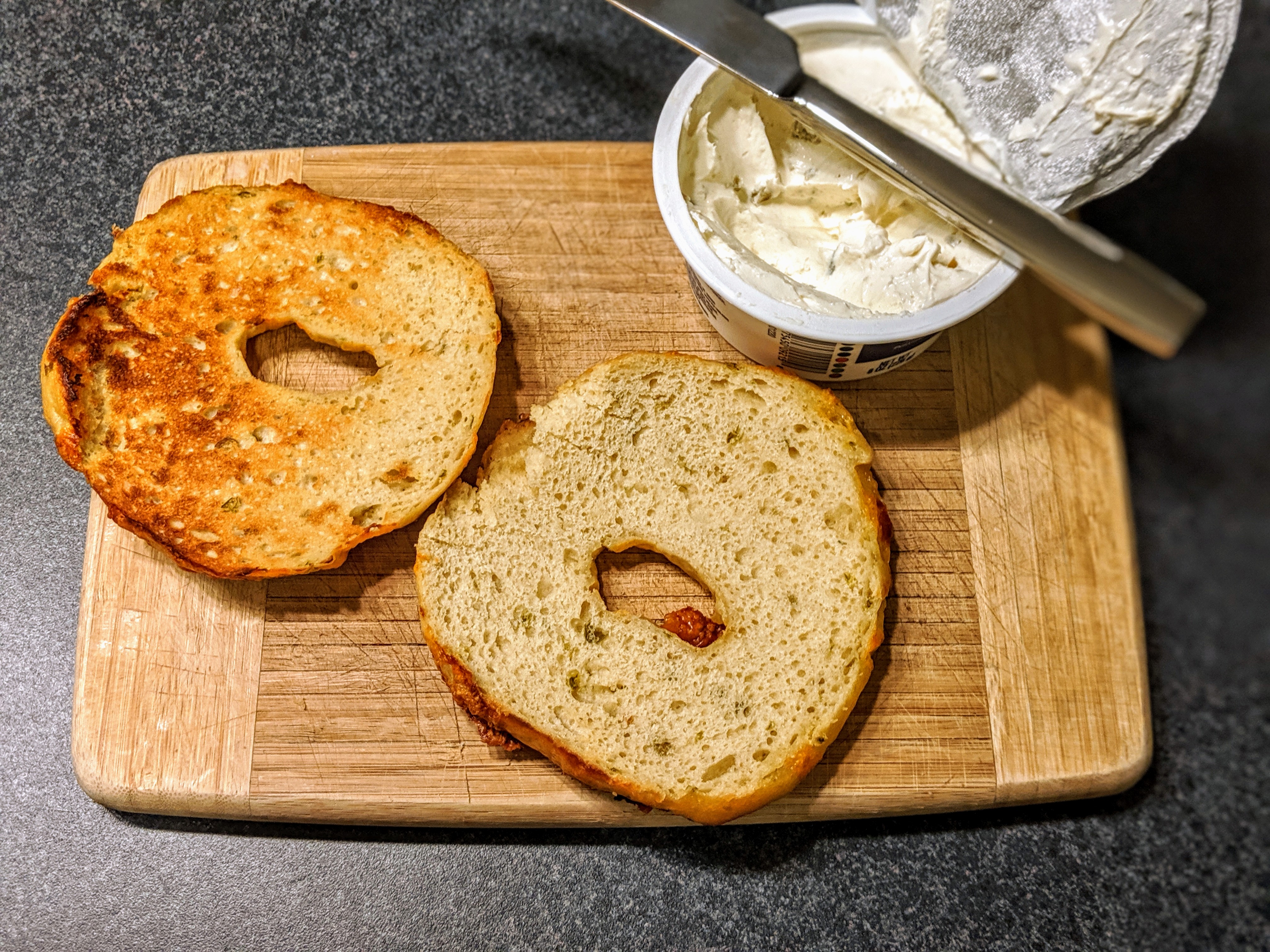 Homemade jalapeno cheddar bagels