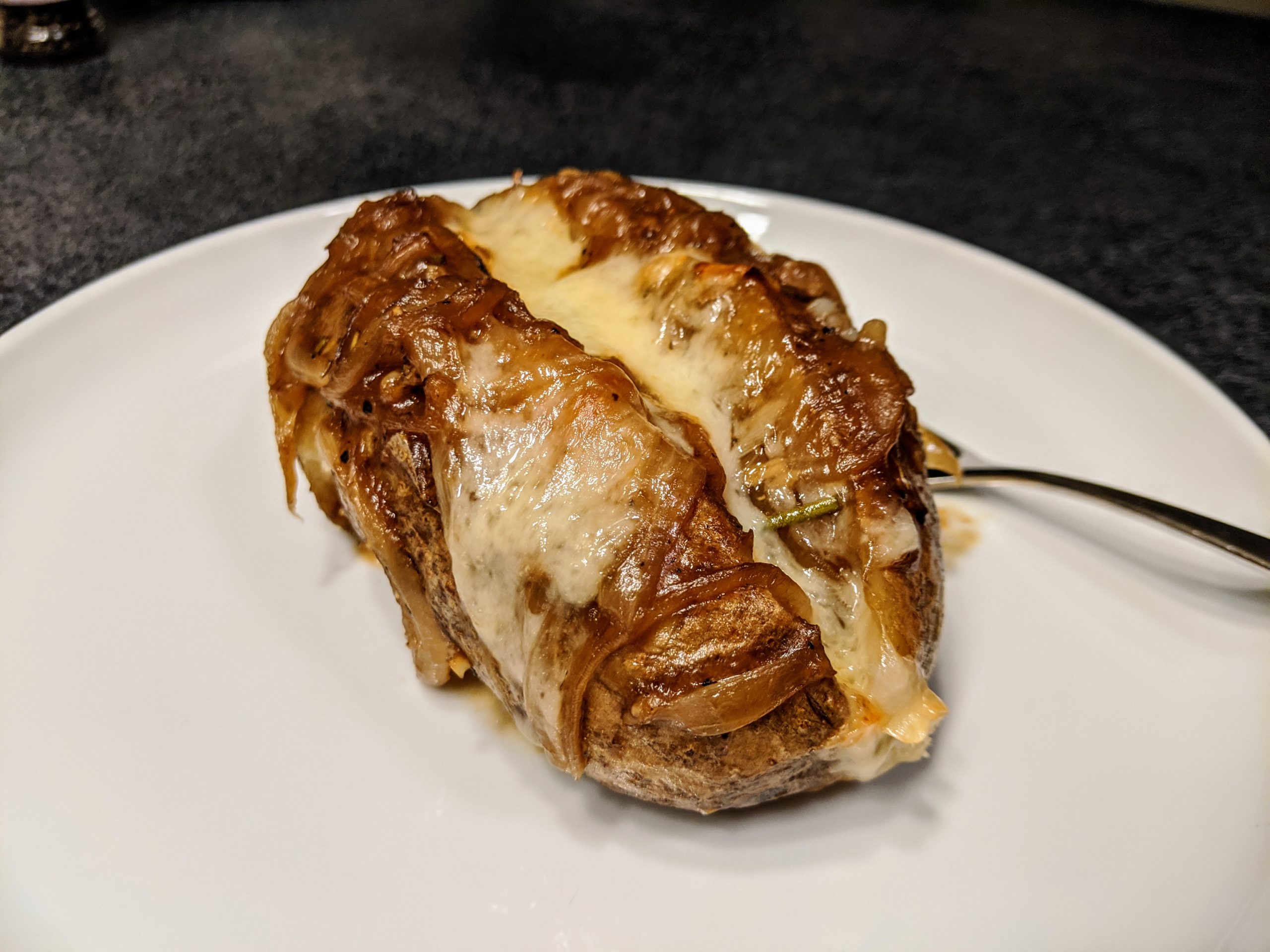 A french onion baked potato 